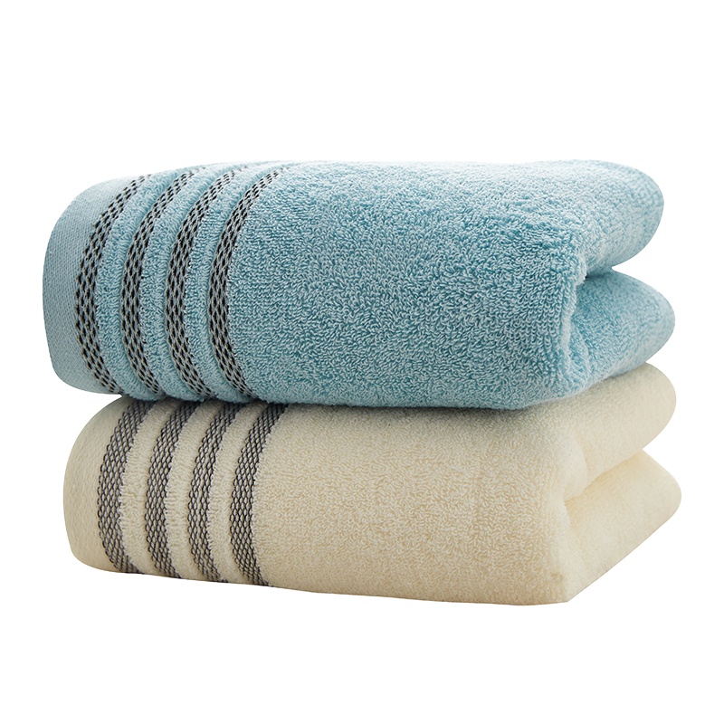 南极人NanJiren毛巾 纯棉柔软吸水洁面巾 全棉洗脸巾 两条装 米/蓝