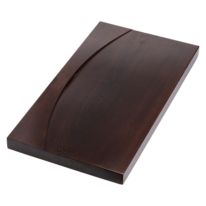 苏氏陶瓷(SUSHI CERAMICS)整块鸡翅木茶盘 月牙型可干泡可排水功夫泡茶盘茶台茶托80*40cm