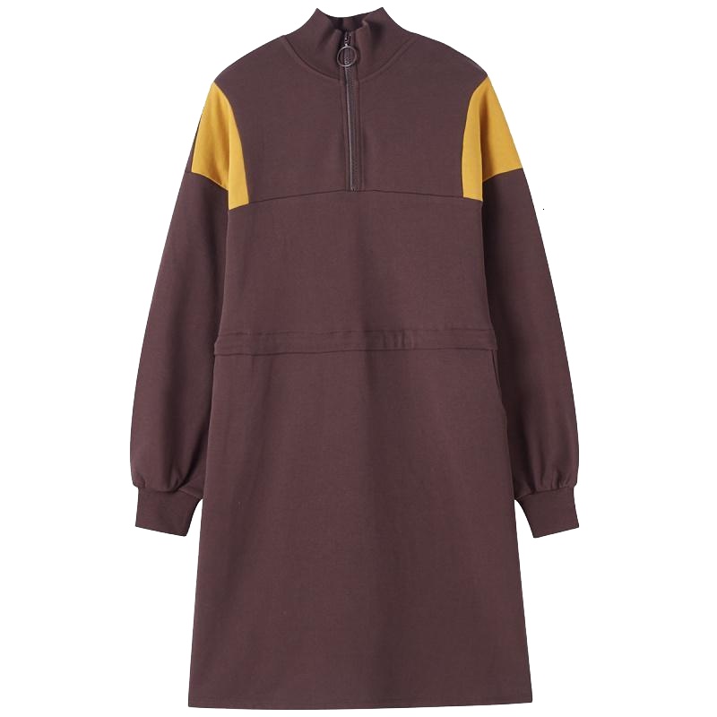 拉夏贝尔冬季港风打底连衣裙女士2019韩版秋冬新款长袖宽松bf学生内搭20013936