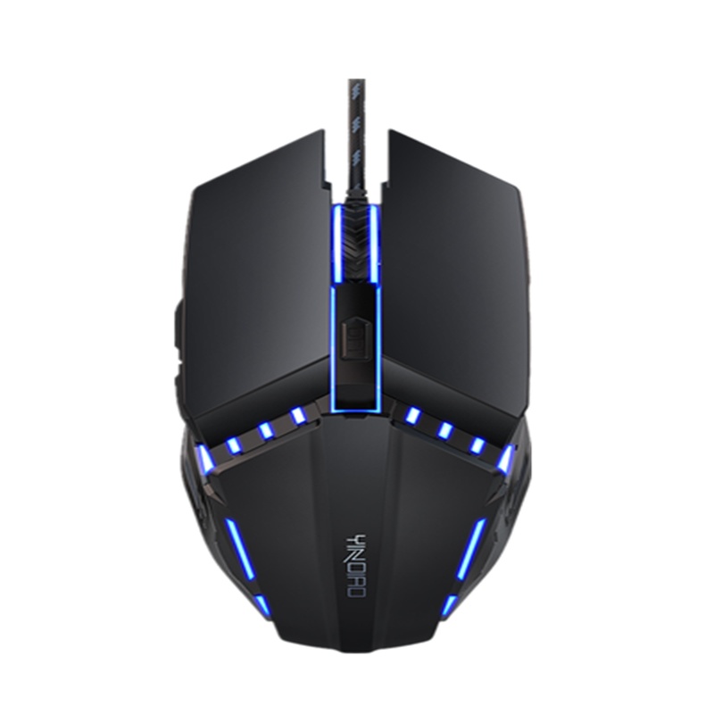 黑色游戏鼠标 裂纹呼吸灯机械加重电竞有线鼠标游戏鼠标发光