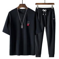 俞兆林(YUZHAOLIN) 夏季五分袖T恤套装男士休闲一套搭配帅气宽松学生夏装