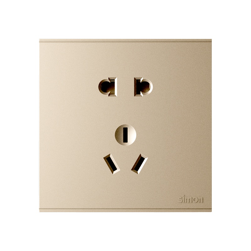 西蒙E6系列开关插座香槟金色二三插一开五孔86型电源USB面板家用