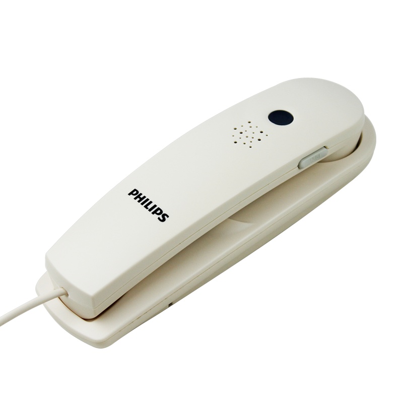 飞利浦(PHILIPS)电话机座机 固定电话 办公家用 壁挂机 桌壁两用 免电池 一键拨号TD2801白色