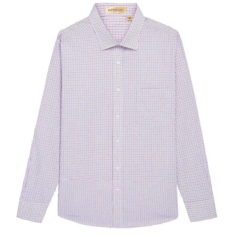 红豆旗下高端品牌轩帝尼(HETINNE)男装2019春夏新款轻奢商务男装DP免烫修身正装长袖男式衬衫