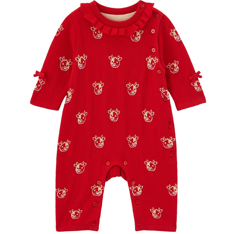 英氏婴儿衣服宝宝长袖连体衣保暖外出爬服哈衣 2020秋冬新款YRHAJ40250A01