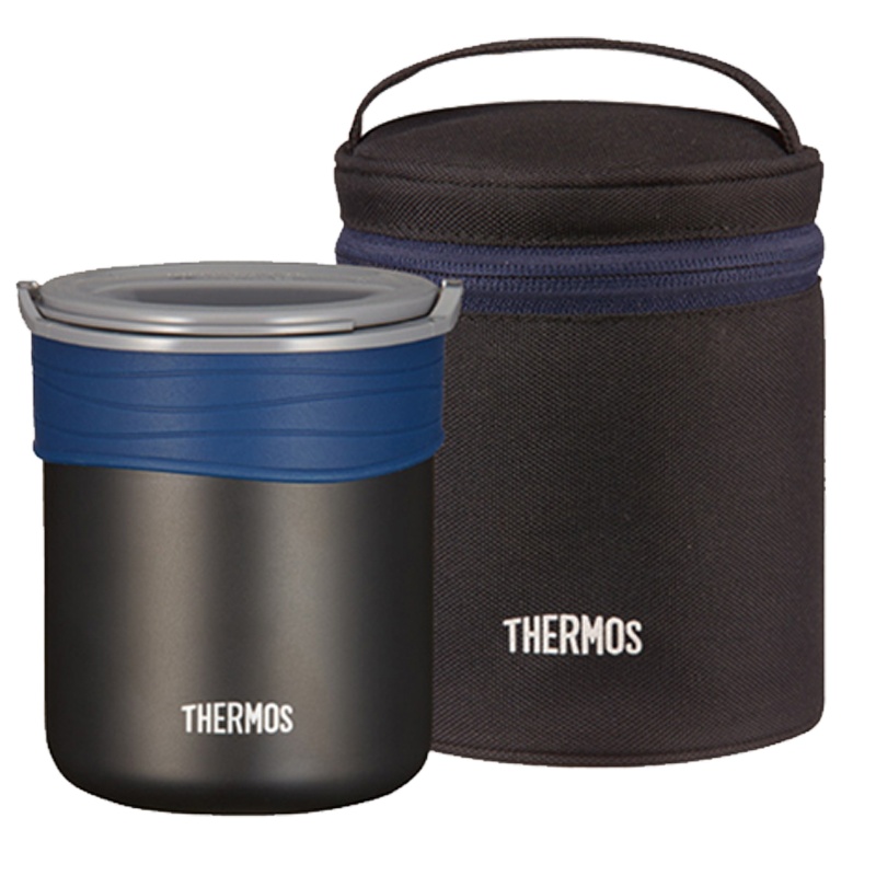 膳魔師THERMOS不锈钢真空断热保温便当盒附保温袋 JBP-360 BK 360ml 黑色