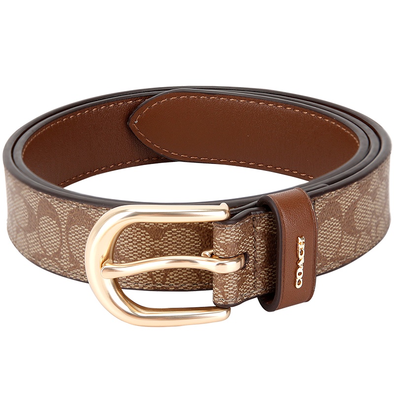 COACH 蔻驰 奢侈品 女士卡其色人造革腰带皮带 F78179 IMBDX-M