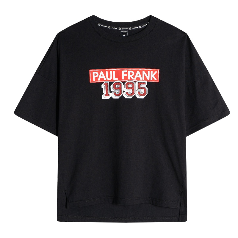 Paul Frank/大嘴猴2019夏季新款T恤女潮流字母印花韩版宽松透气潮