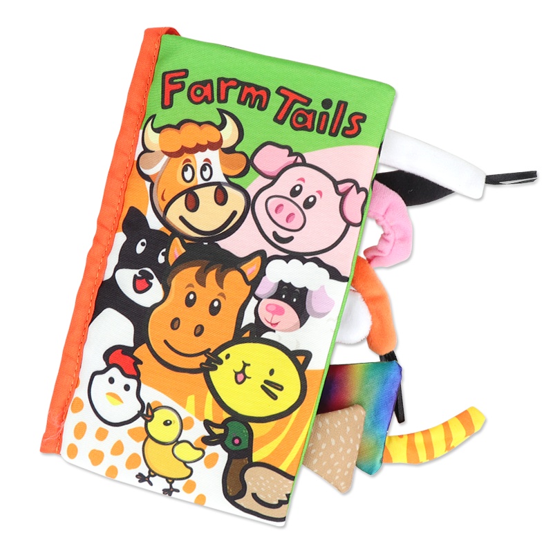 米米智玩 立体尾巴布书早教婴儿撕不烂6-12个月宝宝益智玩具0-1岁-- 快乐农场