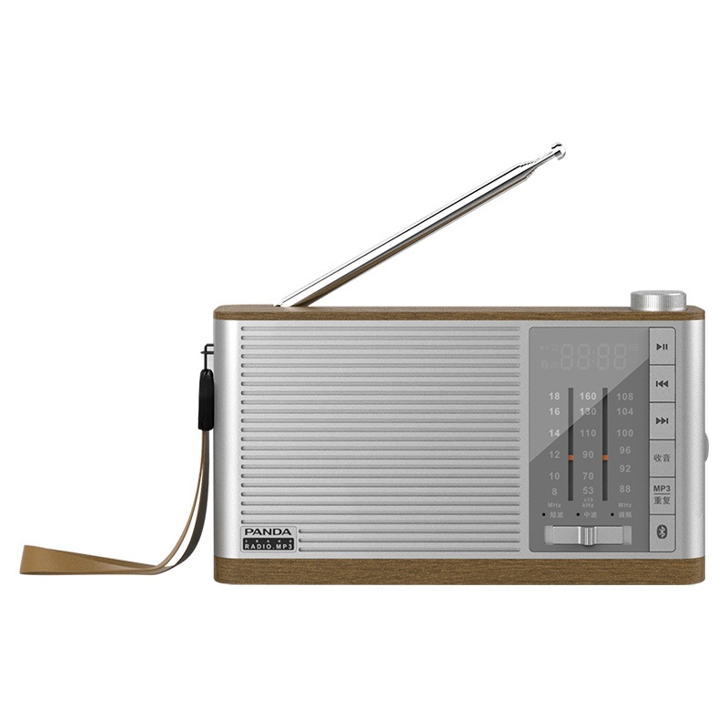 熊猫T-58新款多波段收音机便携式老人专用fm半导体老年发烧级插卡广播大音量