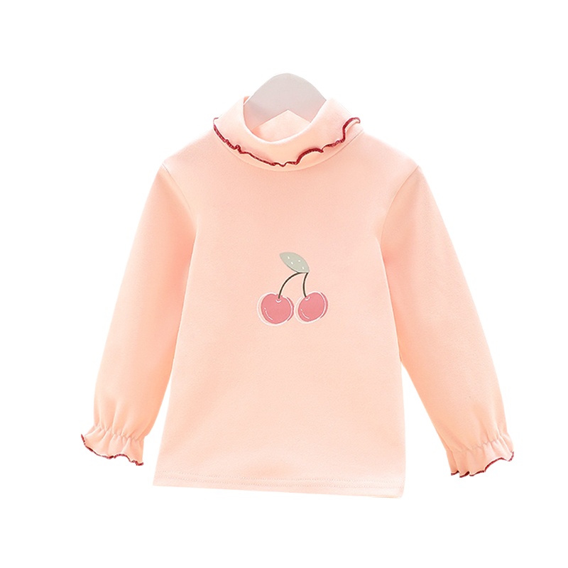 猫人[高领气质花边]秋冬女童打底衫弹力儿童T恤长袖保暖女童T恤