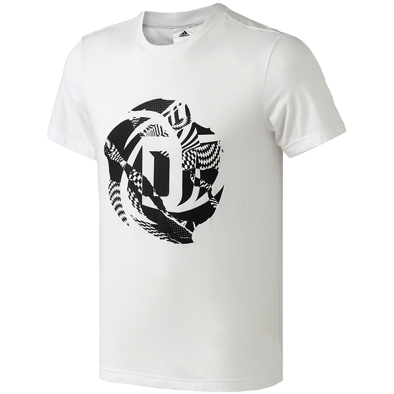 阿迪达斯男服短袖T恤ROSE LOGO TEE罗斯篮球运动服DU6281