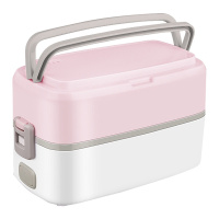 乐创(lecon) 方形电热饭盒 LC-BWH04 便携式 250W 单层 粉色