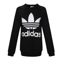 Adidas阿迪达斯三叶卫衣女装春季圆领运动套头衫DH3129