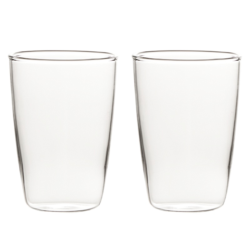 苏宁极物 高硼硅玻璃水杯2只装高档杯子加厚耐热玻璃杯泡茶早餐牛奶果汁绿茶杯喝水家用套装