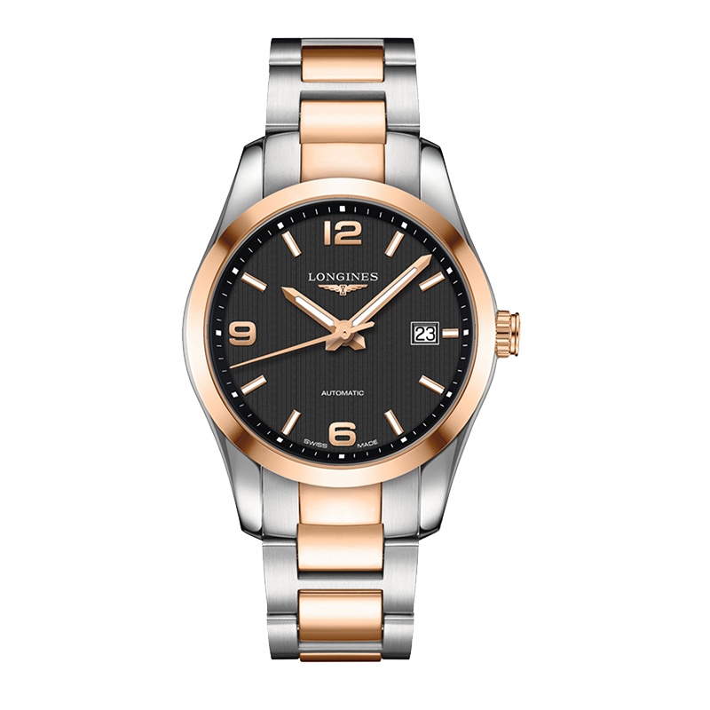 全球联保两年 浪琴(longines)手表 康铂系列机械男表 L2.785.5.56.7 数字+条形黑盘钢带