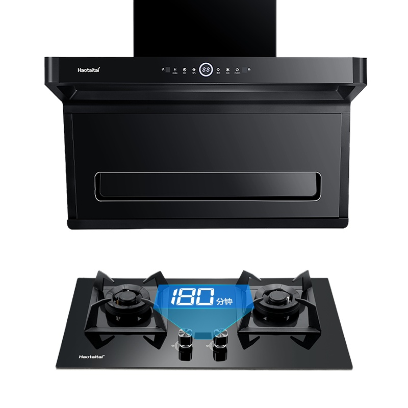 Haotaitai好太太油烟机燃气灶套装家用顶侧双吸7字机D958+2192-D定时灶5.0kw烟灶套餐组合(天然气)