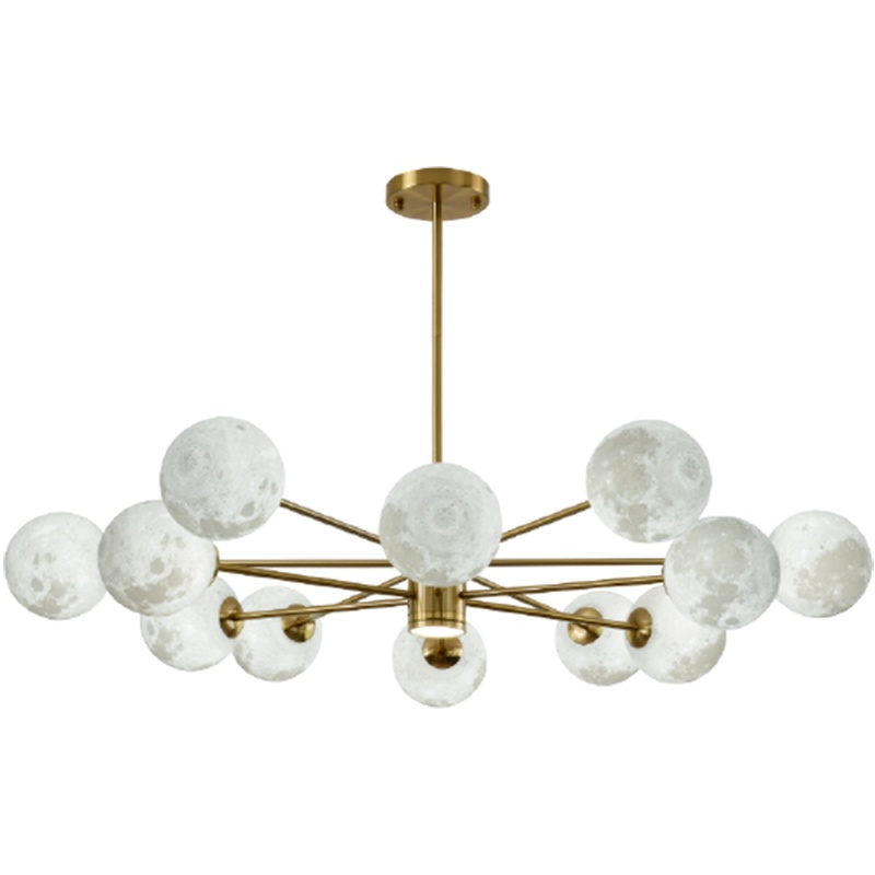 网红月球客厅吊灯北欧轻奢卧室ins月亮灯魔豆分子阿斯卡利灯具星球餐吊灯