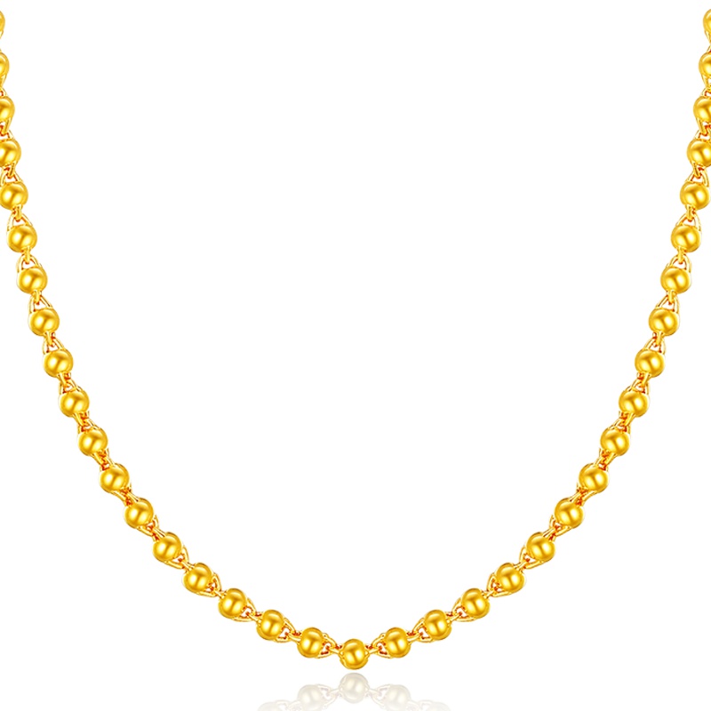 金一 足金经典男女通用款佛珠黄金项链足金999霸气佛珠纯金项链(计价) ABC015