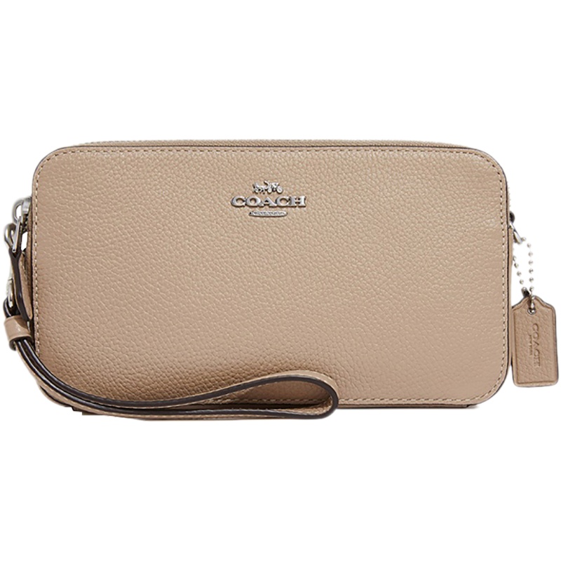 COACH 蔻驰 奢侈品 女士 专柜款 抛光鹅卵石纹皮革KIRA单肩斜挎包手拿包腕包 88484