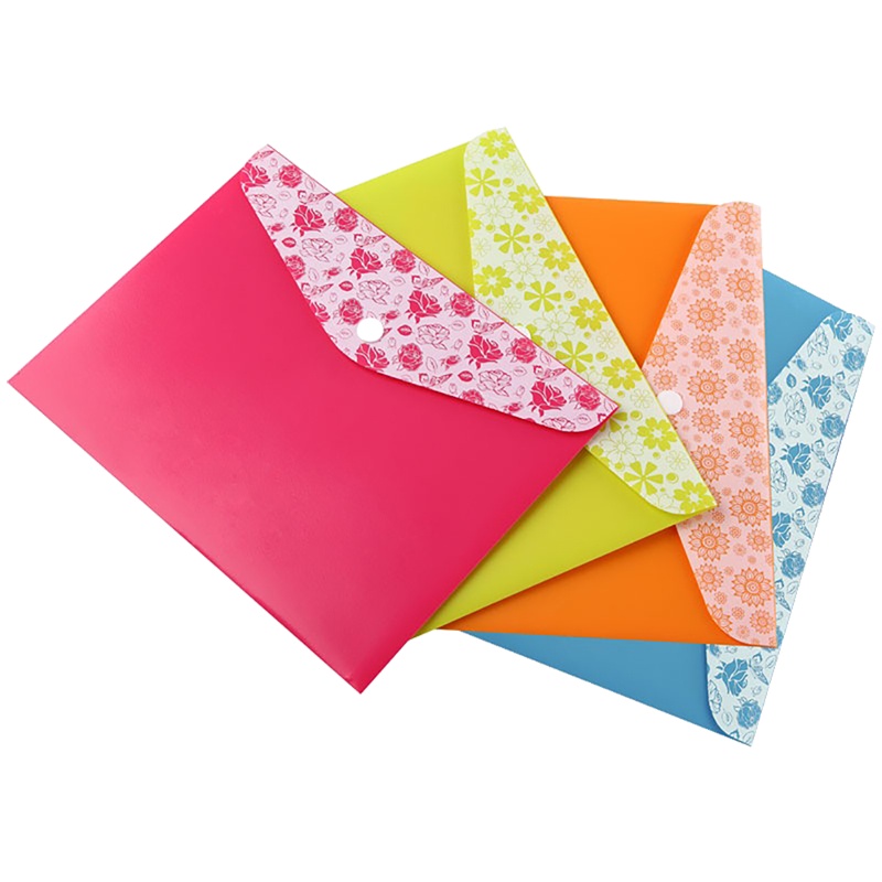 齐心(comix)A1860按扣袋10个装 A5 文件袋 资料袋 纽扣袋 彩色票据袋 办公用品 文件套/文件袋