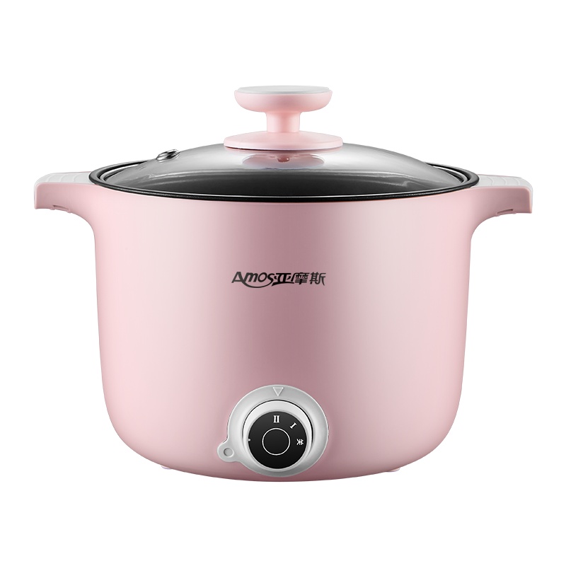 亚摩斯(AMOS)电煮锅AS-EC15B多功能家用火锅电热锅宿舍学生小锅煮面锅电火锅寝室用小功率迷你电热锅1.5L电锅