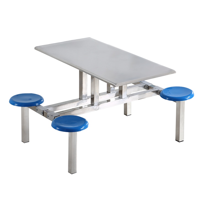 [红心家居]食堂餐桌椅员工餐桌椅连体快餐桌椅饭堂餐桌