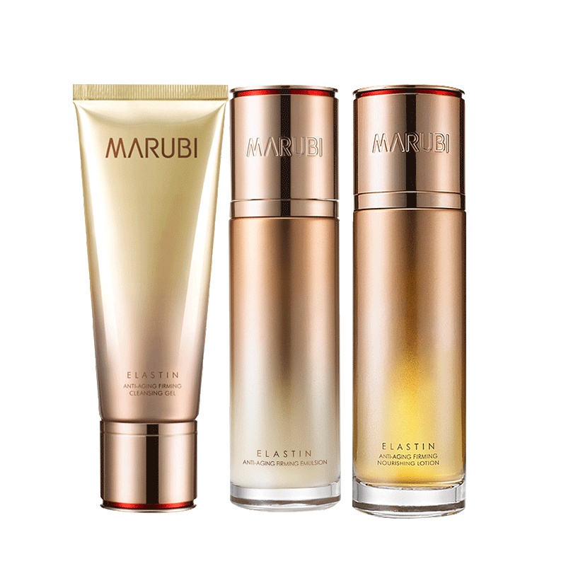 丸美MARUBI 弹力蛋白凝时紧致三件套(洁面晶120g+保养液100ml+紧致乳80g)