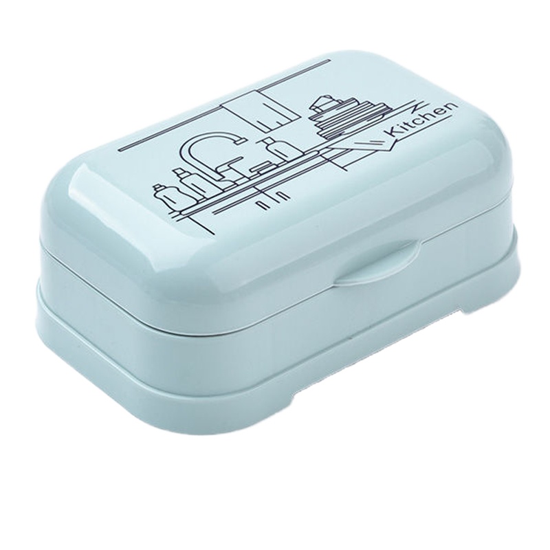 蓝色1个装 洗衣肥皂盒带盖便携大号卫生间沥水个性创意学生宿舍香皂盒