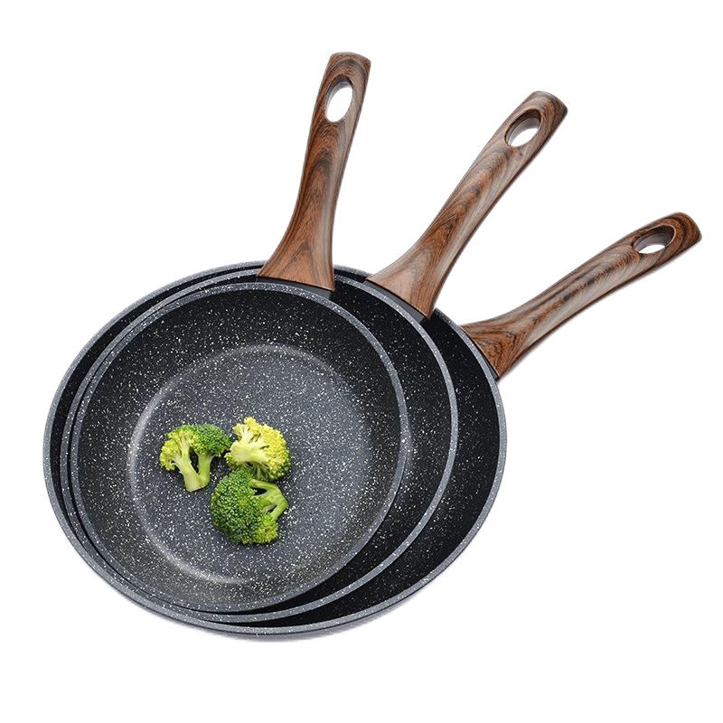 乐扣乐扣麦饭石色不粘锅炒菜锅燃气灶适用家用炒锅电磁炉专用