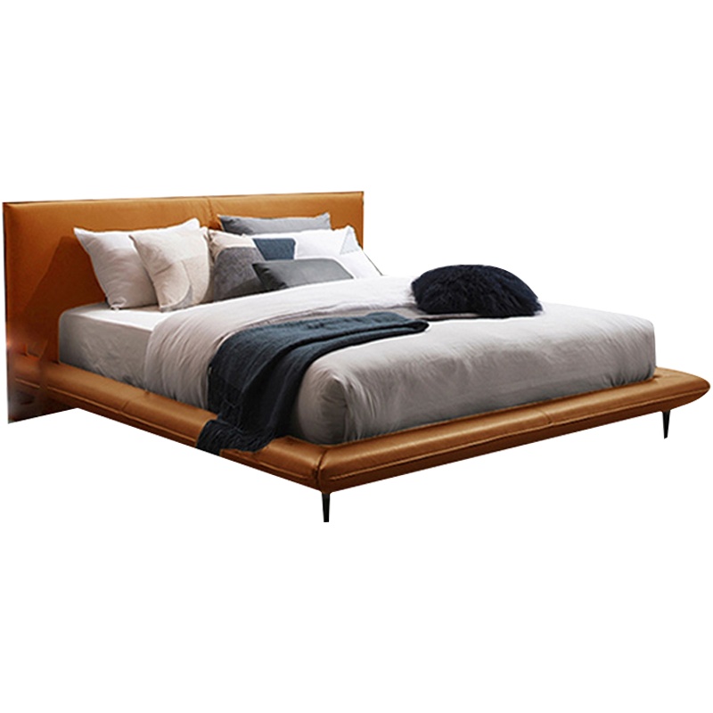 创世人 意式皮床现代简约双人床主卧婚床1.5米小户型家具