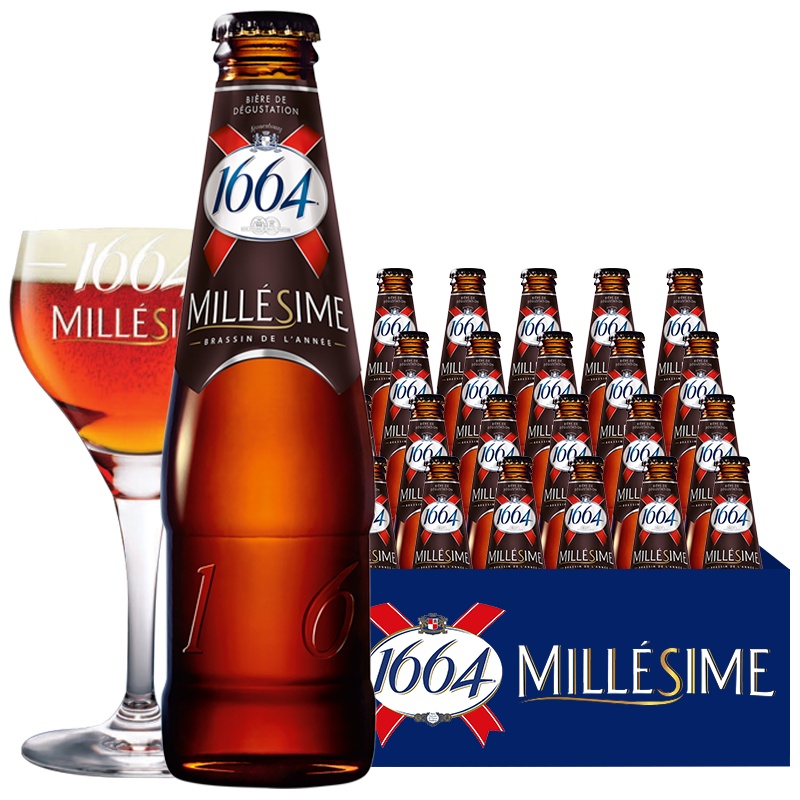 法国进口精酿啤酒克伦堡1664复古焦糖啤酒250ml*24瓶整箱装