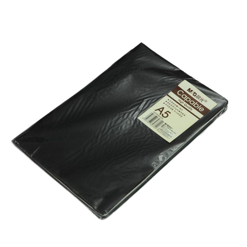 晨光A5雅纹皮本 雅致办公APYLM488 76页 黑色 单本装(起订量不足10本不发货)