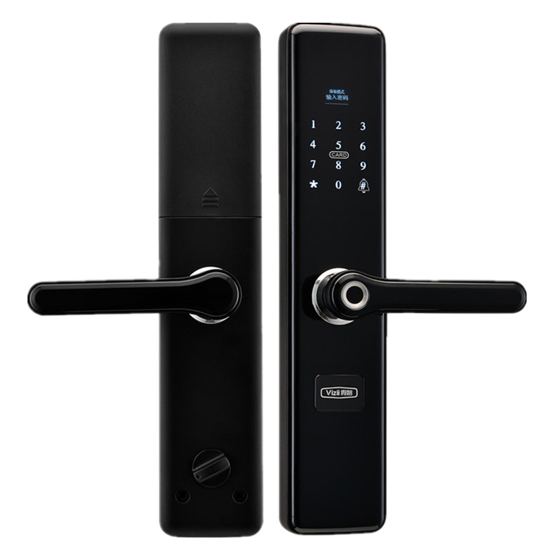 全国上门安装 指纹锁家用防盗门智能密码锁磁卡感应远程大门电子门锁通用锁 黑色