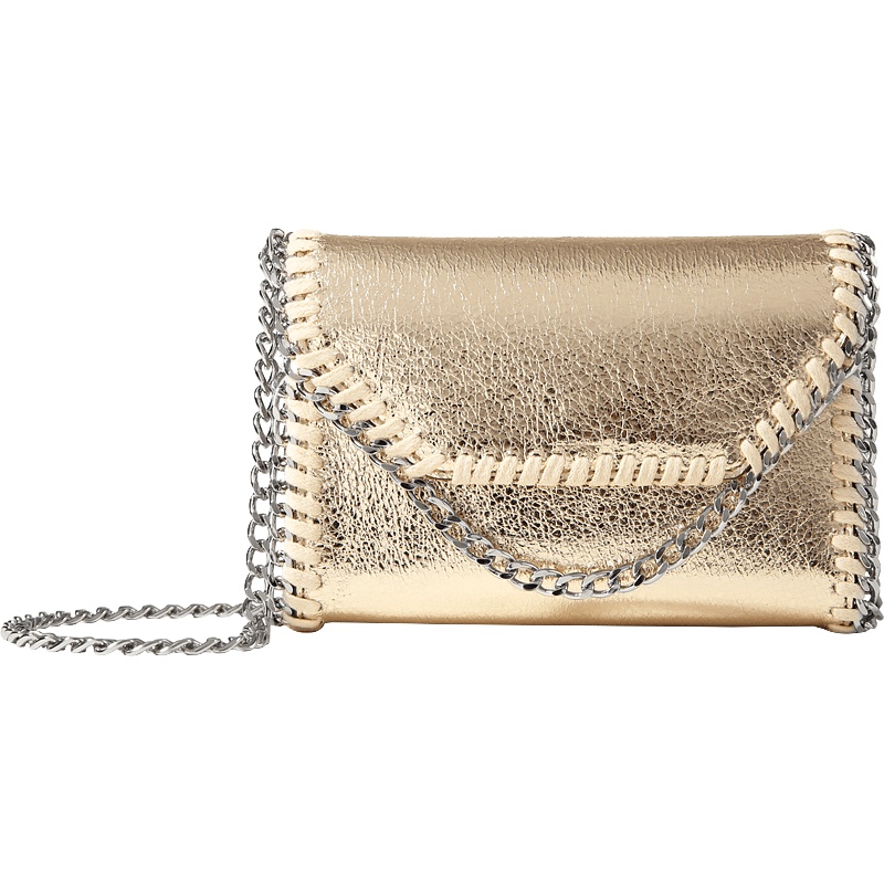 链条包包女2019潮款韩版简约百搭金属色质感小方包单肩斜挎小包潮