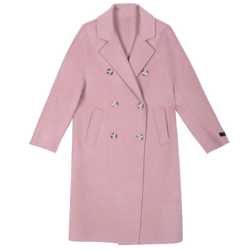 【专柜同款】中长款毛呢外套女2019秋冬季新款双排扣韩版气质时尚双面呢子大衣30094256