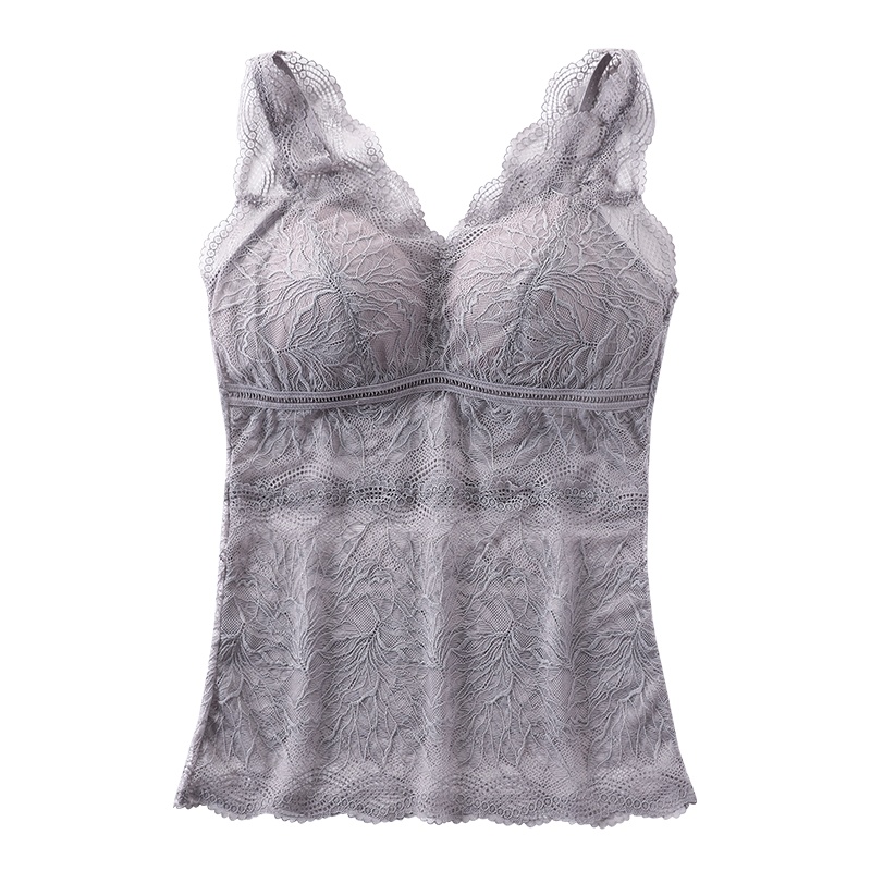 俞兆林无钢圈文胸女背心式蕾丝薄款舒适无痕性感美背长款抹胸内衣