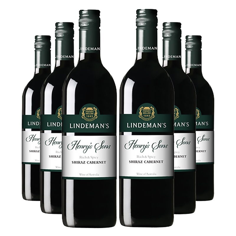 Lindeman's利达民亨利家族西拉赤霞珠干红葡萄酒750ML（六瓶装）