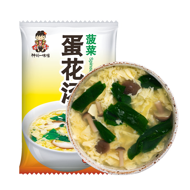 神州一味噌菠菜蛋花汤36g(9克*4块）暂定2.11发货