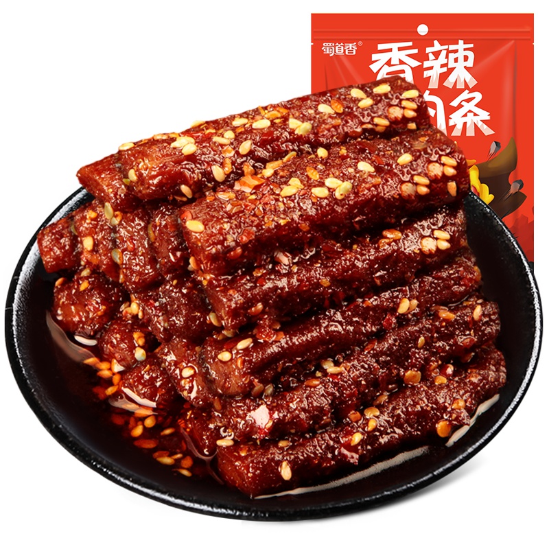 蜀道香 肉干肉铺 香辣猪肉条240g 80g*3袋(休闲零食)