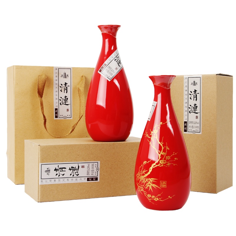 塔牌绍兴黄酒手工冬酿清涟出彤500ml*2瓶装礼盒送人收藏可插花八年半干型花雕酒老酒含礼袋