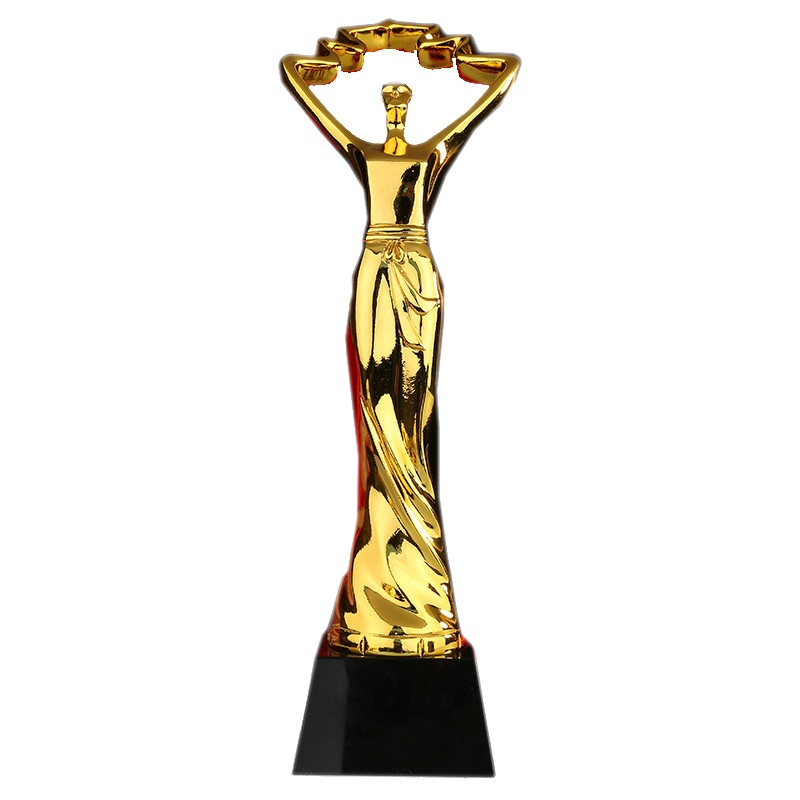 优佚高档金属奖杯抗击疫情电镀树脂水晶奖杯摆件定制制造奖杯奖牌