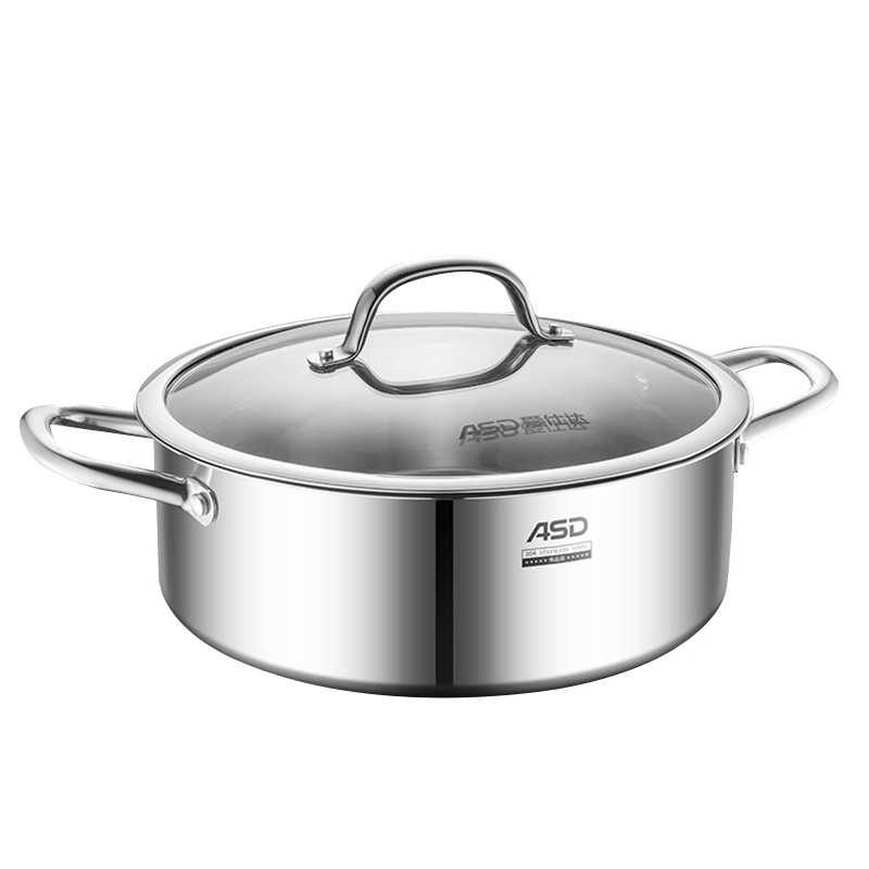 爱仕达(ASD) 28CM火锅 复底304不锈钢 大容量清汤火锅 FS28A1WG