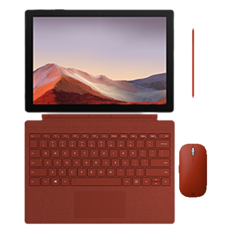 [原装波比红(键盘+鼠标+笔)]微软(Microsoft)Surface Pro7+ 第11代英特尔酷睿i7 12.3英寸 二合一平板电脑 笔记本电脑 32G 1T 亮铂金