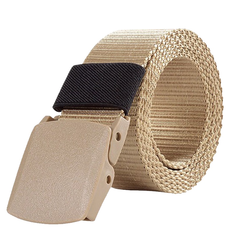 战术腰带男女士军迷腰带多功能尼龙户外训练编织腰带-卡其色