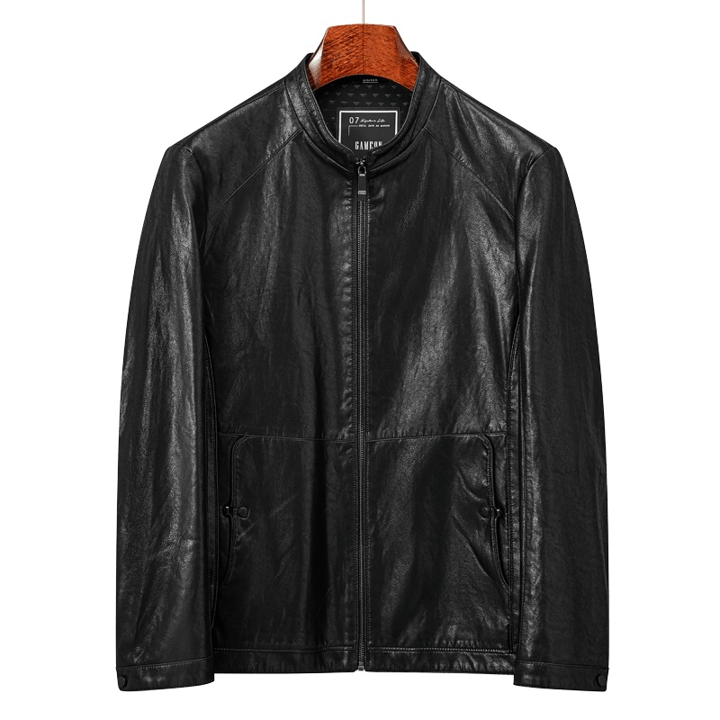 雅鹿男装皮衣男秋冬韩版商务休闲皮夹克外套男士皮衣1034PA01953