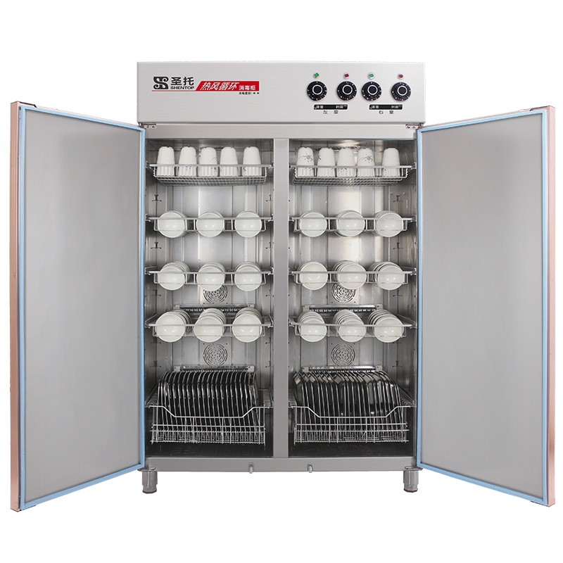 圣托(shentop)双门无磁不锈钢消毒柜 立式商用高温碗柜 酒店热风循环幼儿园用 RTP980-B2
