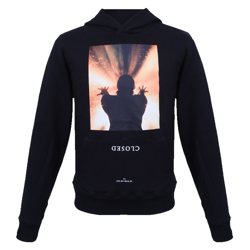 IH NOM UH NIT男士黑色棉质套头连帽卫衣NUW18298 009