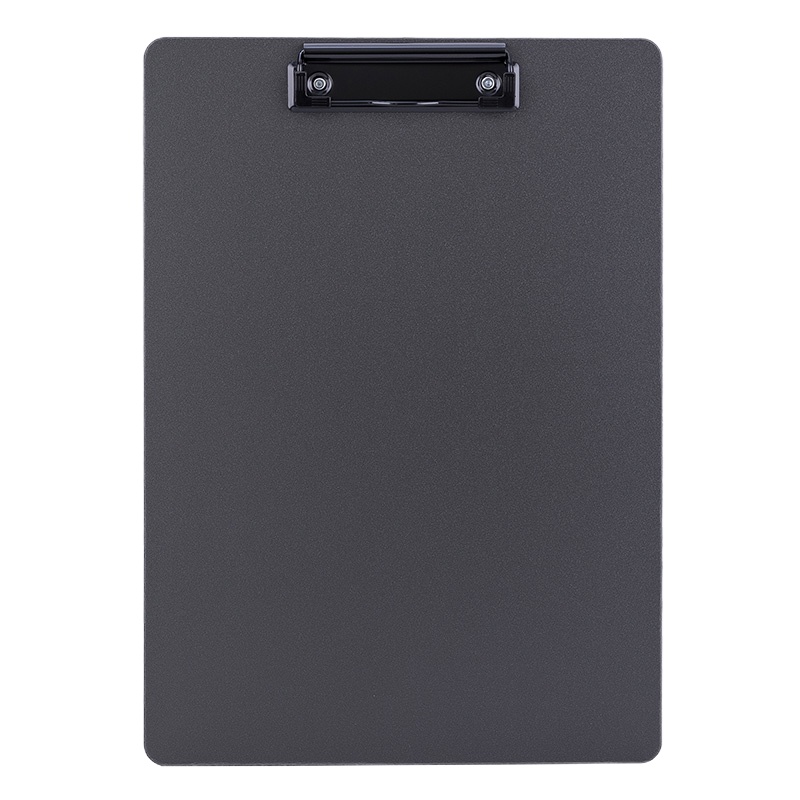 得力(deli)A4书写板夹 金属强力夹塑料文件夹 多功能写字垫板 办公用品灰色64502