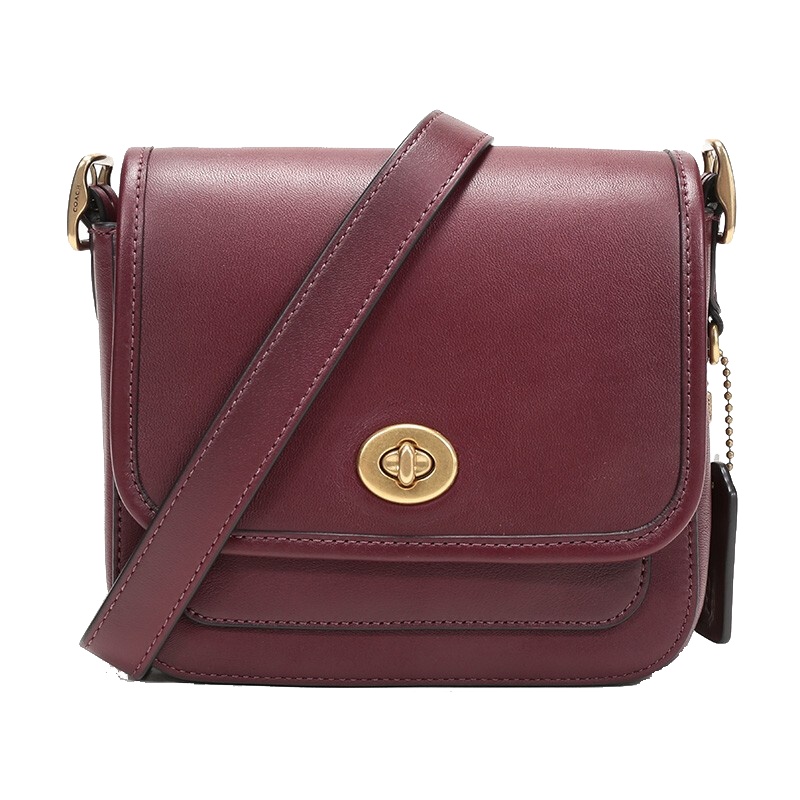 蔻驰 COACH 2020秋冬款 奢侈品 女士专柜款RAMBLER系列皮革酒红色16号单肩斜挎包 3029 B4R6G